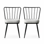 Beli/črni kovinski jedilni stoli v kompletu 2 ks Yildiz – Kalune Design