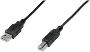 Digitus kabel USB A-B 1m črn dvojno oklopljen