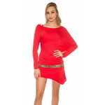 Amiatex Ženska obleka 74422, rdeča, UNIVERZáLNí