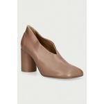 MM6 Maison Margiela salonke s polno peto (blok) usnjene rjava S59WL0107.P7557
