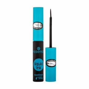 Essence Liquid Ink Eyeliner Waterproof vodoodporna črtalo za oči za izredno natančen nanos 3 ml odtenek Black