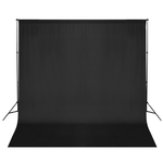vidaXL Črno Platno / Ozadje za Fotografiranje z Ogrodjem 600 x 300 cm