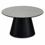 Črna/svetlo siva mizica z mizno ploščo v marmornem dekorju ø 80 cm Tango – Furnhouse