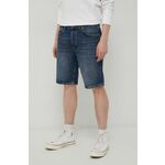 Superdry jeans kratke hlače - mornarsko modra. Kratke hlače iz kolekcije Superdry. Model izdelan iz jeansa.