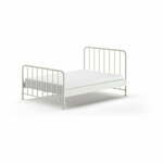 Bela kovinska postelja z letvenim dnom 140x200 cm BRONXX – Vipack