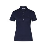 T-shirt Lacoste ženski, - mornarsko modra. T-shirt iz kolekcije Lacoste. Model izdelan iz tanke, elastične pletenine.