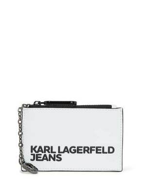 Denarnica Karl Lagerfeld Jeans bela barva - bela. Mala denarnica iz kolekcije Karl Lagerfeld Jeans. Model izdelan iz ekološkega usnja.