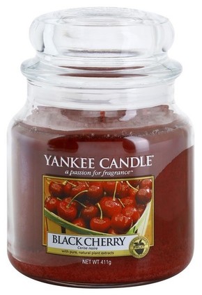 Yankee Candle črna češnja klasična dišeča svečka srednje