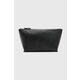 Usnjena večerna torbica AllSaints EMILE črna barva - črna. Majhna torbica iz kolekcije AllSaints. Model na zapenjanje, izdelan iz naravnega usnja.