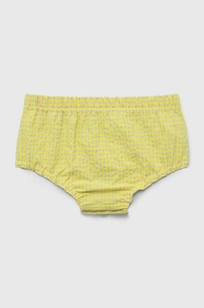 Bombažne kratke hlače za dojenčke Jamiks rumena barva - rumena. Kratke hlače za dojenčka iz kolekcije Jamiks. Model izdelan iz vzorčaste tkanine. Izjemno udoben material.