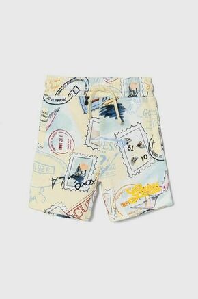 Otroške bombažne kratke hlače Guess rumena barva - rumena. Otroški kratke hlače iz kolekcije Guess