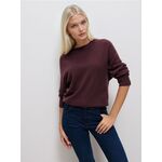 Pulover z visokim deležem volne rjava SS 2026