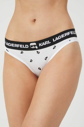Tangice Karl Lagerfeld bela barva - bela. Tangice iz kolekcije Karl Lagerfeld. Model izdelan iz elastične pletenine.