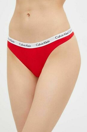 Tangice Calvin Klein Underwear rdeča barva - rdeča. Tangice iz kolekcije Calvin Klein Underwear. Model izdelan iz bombažne pletenine.