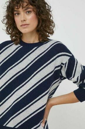 Volnen pulover United Colors of Benetton ženski - pisana. Pulover iz kolekcije United Colors of Benetton. Model izdelan iz vzorčaste pletenine. Visoka vsebnost volne zagotavlja zaščito pred mrazom