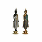 NEW Okrasna Figura DKD Home Decor 11,5 x 10 x 43,5 cm Zlat Rjava Buda Turkizno Orientalsko (2 kosov)