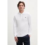 Bombažna majica z dolgimi rokavi Fred Perry bela M6006.100