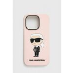 Karl Lagerfeld iphone 14 pro 6,1" trdi ovitek roza/rožnata silikonska ikona