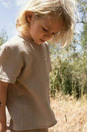 Otroška bombažna srajca Konges Sløjd bež barva - bež. Otroški srajca iz kolekcije Konges Sløjd. Model izdelan iz enobarvne pletenine.