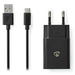 Nedis omrežni polnilnik/ USB-C/ 2,4 A/ 5,0 VDC/ črn/ 1m kabel