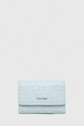 Denarnica Calvin Klein ženski - modra. Mala denarnica iz kolekcije Calvin Klein. Model izdelan iz ekološkega usnja. Model je enostaven za čiščenje in vzdrževanje.