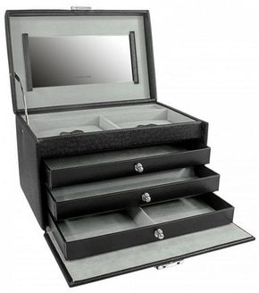Friedrich Lederwaren Škatla za nakit črna / siva Jolie 23256-21