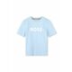 Otroška bombažna kratka majica BOSS - modra. Otroške kratka majica iz kolekcije BOSS. Model izdelan iz tanke, rahlo elastične pletenine.