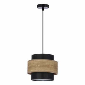 Črna/v naravni barvi viseča svetilka s tekstilnim senčnikom ø 20 cm Twin – Candellux Lighting