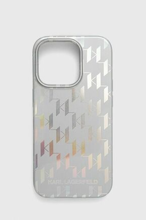 Karl Lagerfeld Ovitek za Apple iPhone 14 Pro – Monogram Iridescent Silver