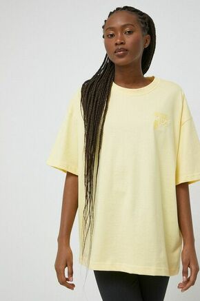 Bombažna kratka majica Fila rumena barva - rumena. Kratka majica iz kolekcije Fila. Model izdelan iz bombažne pletenine. Tanek