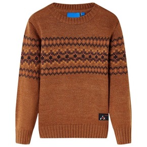 Greatstore Otroški pulover pleten konjak 92