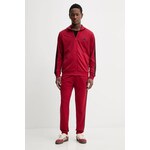 Trenirka adidas - bordo. Komplet trenirke iz kolekcije adidas. Model izdelan iz tanke, neelastične tkanine. Rokavi in spodnji rob so zaključeni z elastičnimi, udobnimi rebrastimi manšetami.