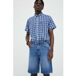 Jeans kratke hlače Lee Asher moške - modra. Kratke hlače iz kolekcije Lee. Model izdelan iz jeansa. Model iz čvrstega jeansa, ki ohranja obliko.