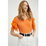 Majica Answear Lab ženska, oranžna barva - oranžna. Bluza iz kolekcije Answear Lab, izdelana iz enobarvne pletenine. Kolekcija je na voljo izključno na Answear.Si.
