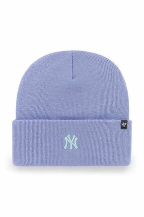 Kapa 47brand Mlb New York Yankees vijolična barva - vijolična. Kapa iz kolekcije 47brand. Model izdelan iz pletenine z nalepko.