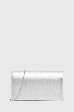 Večerna torbica Answear Lab srebrna barva - srebrna. Majhna večerna torbica iz kolekcije Answear Lab. Model na zapenjanje