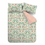 Zeleno-rožnata posteljnina za zakonsko posteljo 200x200 cm Clarence Floral - Catherine Lansfield