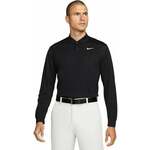 Nike Dri-Fit Victory Solid Mens Long Sleeve Polo Black/White L