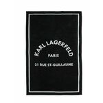 Bombažna brisača Karl Lagerfeld 245W4004 - črna. Brisača iz kolekcije Karl Lagerfeld. Model izdelan iz bombažne tkanine.
