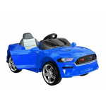 Lean-toys Modri športni avto USB SD usnje in mehka kolesa + daljinec 2x45W