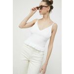 Majica Hollister Co. bela barva - bela. Majica iz kolekcije Hollister Co. Model izdelan iz lahke tkanine. Ima V izrez. Zračen material, občutljiv na dotik.
