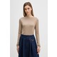 Majica z dolgimi rokavi Barbour Wren zelena barva, LML0912 - bež. Majica z dolgimi rokavi iz kolekcije Barbour, izdelana iz elastične pletenine. Model iz izjemno udobne tkanine z visoko vsebnostjo modala.
