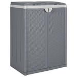 vidaXL Koš za smeti z 2 vrati siv 65x45x88 cm PP
