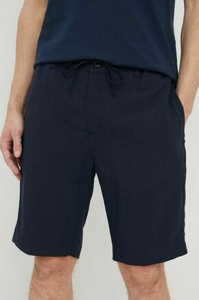 Kratke hlače iz mešanice lana Liu Jo mornarsko modra barva - mornarsko modra. Kratke hlače iz kolekcije Liu Jo. Model izdelan iz enobarvnega materiala. Visokokakovosten izdelek