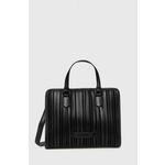 Torbica Karl Lagerfeld črna barva, 245W3085 - črna. Velika torbica iz kolekcije Karl Lagerfeld. Model na zapenjanje, izdelan iz ekološkega usnja.