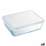 NEW Pravokotna Škatla za Malico s Pokrovom Pyrex Cook &amp; Freeze 19 x 14 x 5 cm 800 ml Prozorno Silikon Steklo (6 kosov)