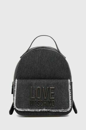 Bombažni nahrbtnik Love Moschino siva barva - siva. Nahrbtnik iz kolekcije Love Moschino. Model izdelan iz tekstilnega materiala.