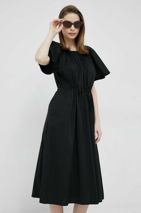 Obleka Dkny črna barva - črna. Obleka iz kolekcije Dkny. Nabran model