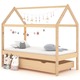 Greatstore Otroški posteljni okvir s predalom trdna borovina 80x160 cm
