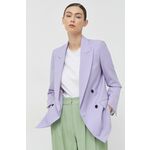 Suknjič s primesjo volne Karl Lagerfeld vijolična barva - vijolična. Suknjič iz kolekcije Karl Lagerfeld. Model izdelan iz enobarvne tkanine. Visokokakovosten, udoben material.